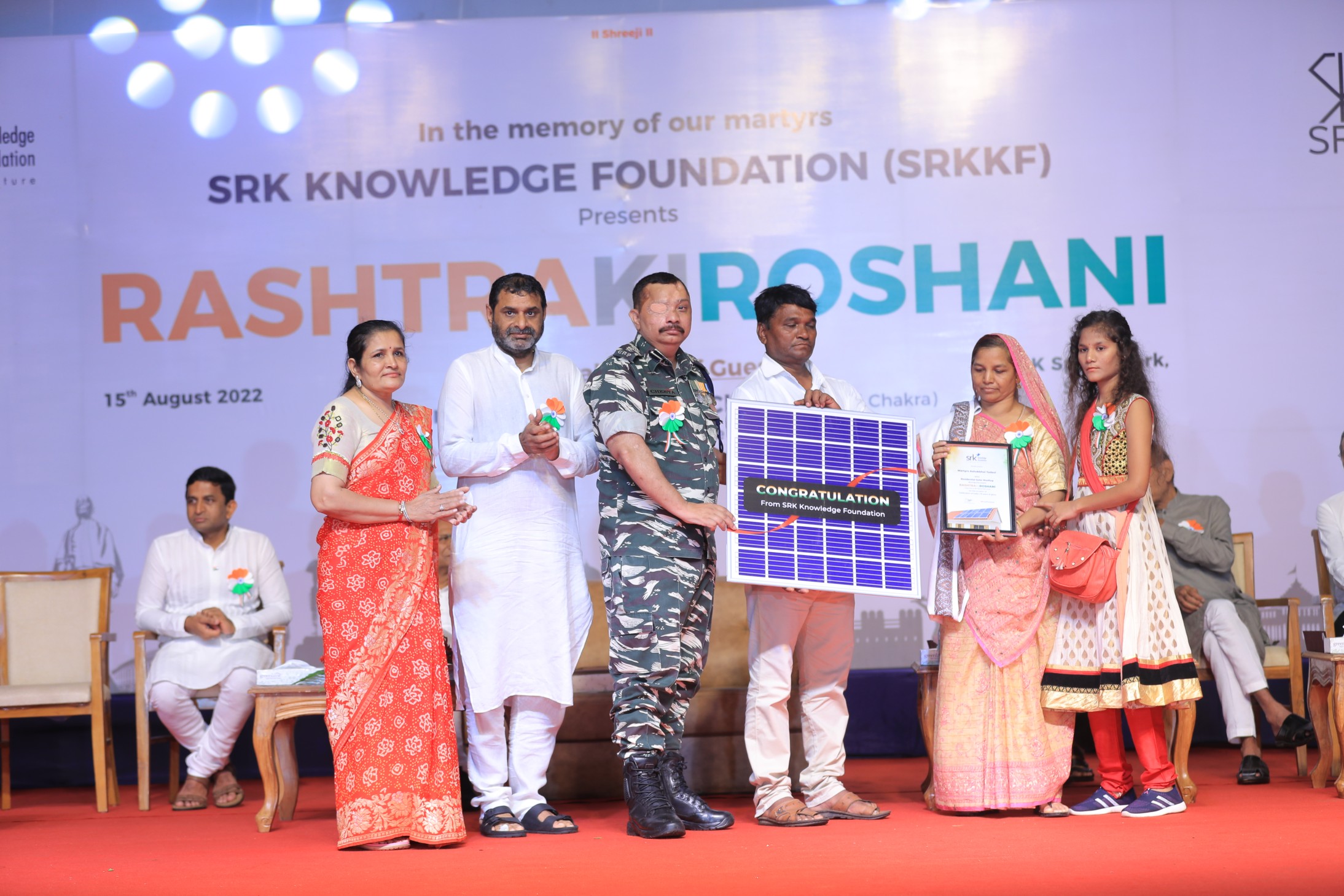 SRK Knowledge Foundation to Provide Free Rooftop Solar Electricity to the Families of 750 Martyrs and Unsung Heroes
